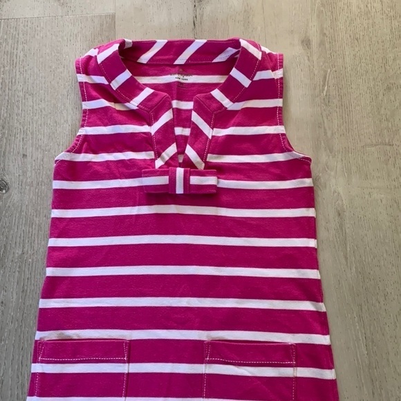 Kate Spade | Tropez Pink White Stripe Cotton Shift Dress size XS bow - Picture 2 of 9